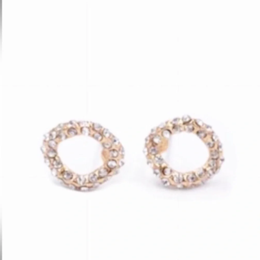 ALEXIS BITTAR Rose Gold Jardin de Papillon Link Stud Crystal Earrings